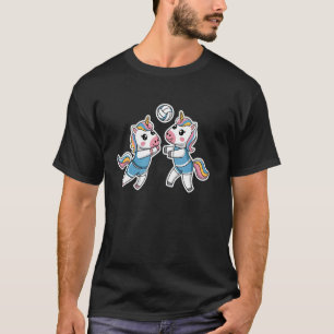 Süße Volleyball-Einhorn-Mädchen - Freunde Volleyba T-Shirt