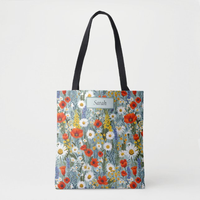 Süße Vorlage Chic Blumen Boho Personalisiert Tasche (Vorderseite)