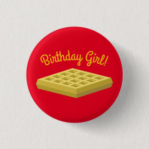 Süße Waffel-Frühstücks-Brunch-Kinder 1. Geburtstag Button