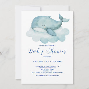 Süße Wal-Geschlechterneutrale Babyparty-Einladung Einladung
