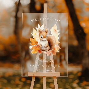 Süße Wald-Eichhörnchen-Baby-Shower Begrüßung Acrylschild