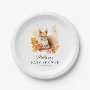 Süße Wald-Eichhörnchen-Herbst-Baby-Party Pappteller
