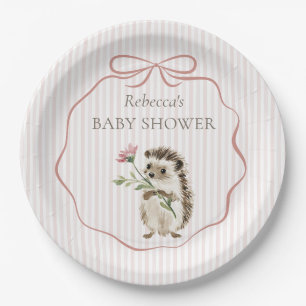 Süße Wald-Igel-Aquarell-Girly-Baby-Party Pappteller