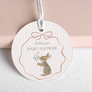 Süße Waldkaninchen-Aquarell-Girly-Baby-Party Geschenkanhänger