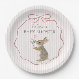 Süße Waldkaninchen-Aquarell-Girly-Baby-Party Pappteller