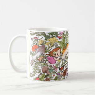 Süße Waldmädchen und Pilze Kaffeetasse