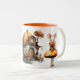 Süße Waldmaus- und Pilzhütten-Tasse – Whims Zweifarbige Tasse