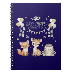 Süße Waldtiere Baby Shower   Fuchs, Reh Notizblock