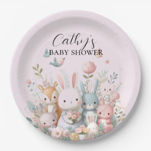 Süße Waldtiere Baby Shower Papier-Teller Pappteller