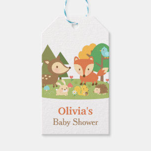 Süße Waldtiere Baby Shower Party Etiketten Geschenkanhänger