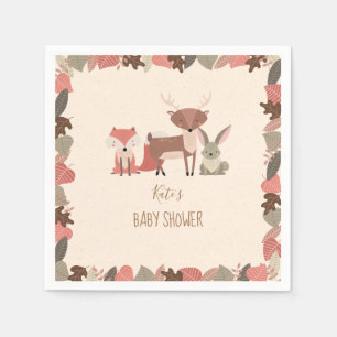 Süße Waldtiere Baby Shower / Sprinkle Serviette