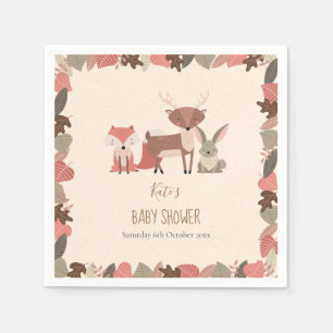 Süße Waldtiere Baby Shower / Sprinkle Serviette