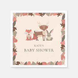 Süße Waldtiere Baby Shower Streusel Serviette