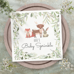 Süße Waldtiere Baby Sprinkle Shower Serviette