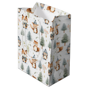 Süße Waldtiere Eichhörnchen im Winter Mittlere Geschenktüte