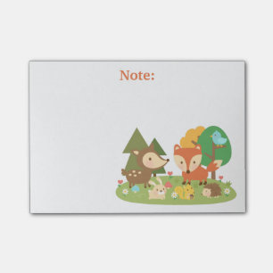 Süße Waldtiere für Kinder Post-it Klebezettel