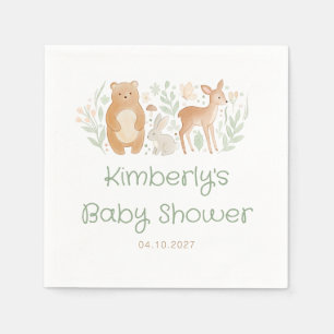 Süße Waldtiere Geschlechtsneutrale Babyparty  Serviette