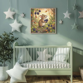 Süße Waldtiere-Mäuse-Kinderzimmerposter Poster