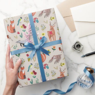 Süße Waldtiere Neutrale Babyparty Geschenkpapier