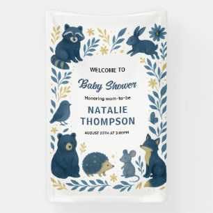 Süße Waldtiere   Rustikale Wald-Babyparty Banner