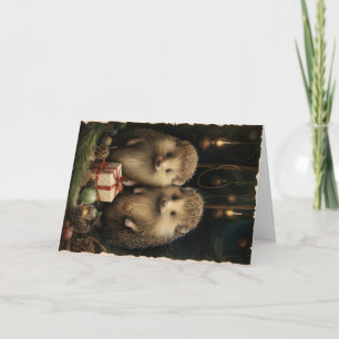 Süße Waldtiere Weihnachtsgrüße Karte