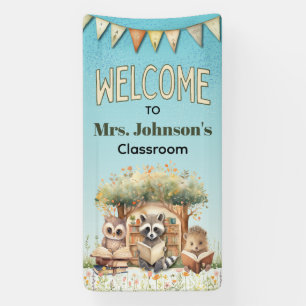 Süße Waldtiere Willkommen im Klassenzimmer Schule Banner