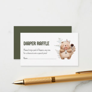 Süße Waldtiere Windel-Raffle Begleitkarte