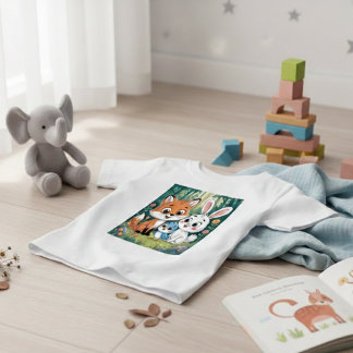 Süße Waldtierfreunde Kinder-Cartoon-Design Baby T-shirt