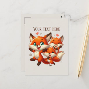 Süße Wandernde Fuchs Liebhaber anpassbar  Postkarte