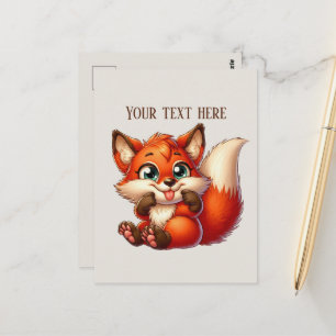 Süße Wandernde Fuchs Liebhaber individuell anpassb Postkarte