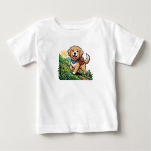 Süße Wanderung Golden Retriever Welpen Abenteuer Baby T-shirt