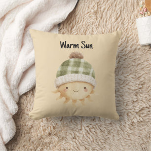 Süße warme Sonne mit Hut Kissen