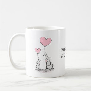 Süße Wärme und Liebe Zwei Elefanten Kaffeetasse