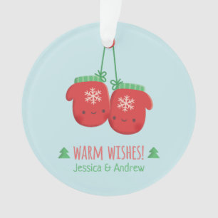 Süße warme Wünsche Weihnachtshandschuhe Paar Ornament