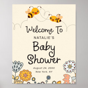 Süße Was wird es für ein Bienchen Enthüllung Baby Poster