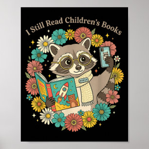 Süße Waschbären-Kinderbücher blumig-buchliebhaberi Poster