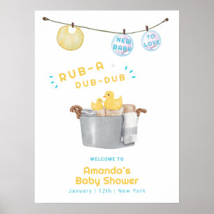 Süße Wäscheleine Gummiente Baby Shower Begrüßung  Poster