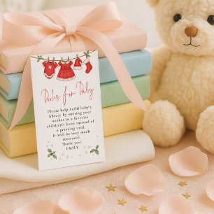 Süße Wäscheleine Weihnachtsbücher für Baby Shower Begleitkarte