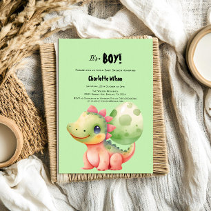 Süße Wasserfarbe-Baby-Dinosaurier-Baby-Party Einladung