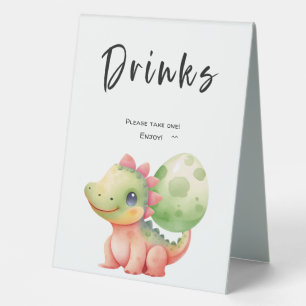 Süße Wasserfarbe-Baby-Dinosaurier-Baby-Shower-Getr Tischaufsteller