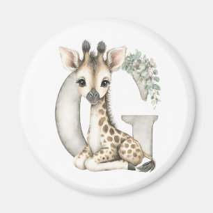 Süße Wasserfarbe-Baby-Tier-Alphabet-Giraffe Magnet