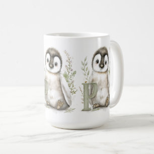 Süße Wasserfarbe-Baby-Tiere-Alphabet-Pinguin Kaffeetasse