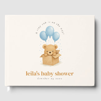 Süße Wasserfarbe Blau Ballon Bär Baby Shower Gästebuch