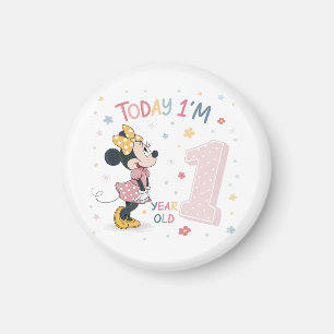 Süße Wasserfarbe-Bogen-Maus-Mädchen 1. Geburtstag  Magnet