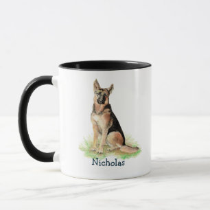 Süße Wasserfarbe Deutscher Schäferhund Haustier Ti Tasse