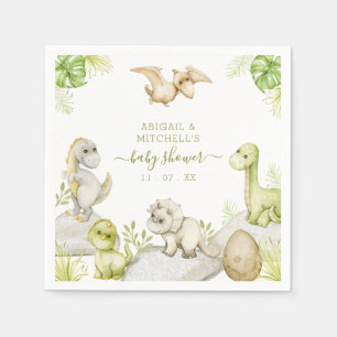 Süße Wasserfarbe-Dinosaurier-Baby-Party Serviette