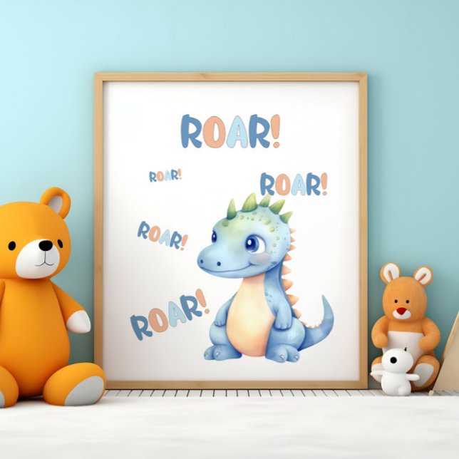 Süße Wasserfarbe-Dinosaurier-Kinderzimmer  Poster (Von Creator hochgeladen)