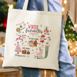 Süße Wasserfarbe-Doodle-gemütliche Winterlieblinge Tragetasche