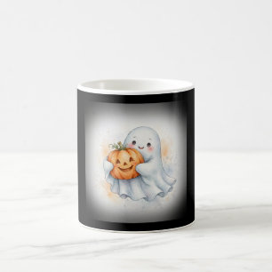 Süße Wasserfarbe-Geist-Kürbis-Halloween-Tasse Kaffeetasse