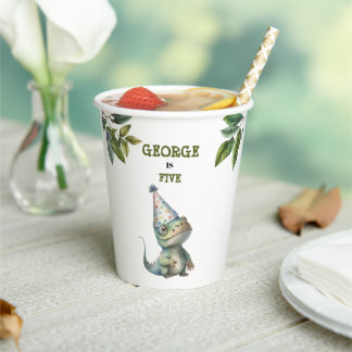Süße Wasserfarbe-Kinder-Dinosaurier-Themen-Geburts Pappbecher